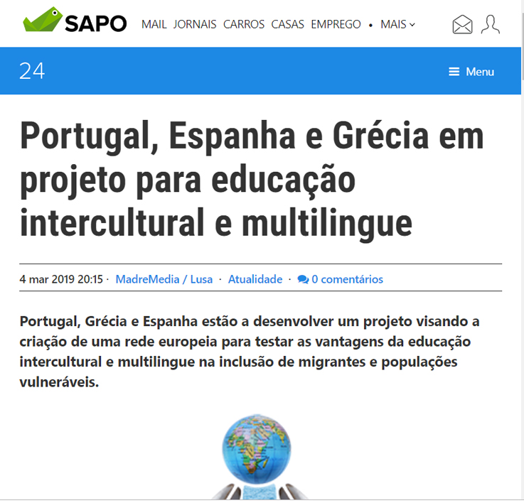 O que o SAPO (Portugal) escreveu